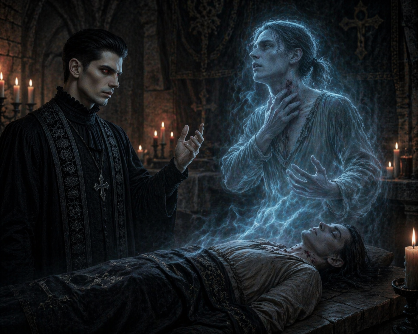 Battista spreekt met de Cameriere